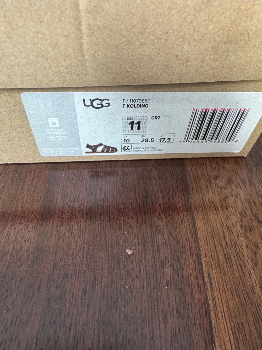 UGG Brown Leather Cage Sandals with Ankle Strap